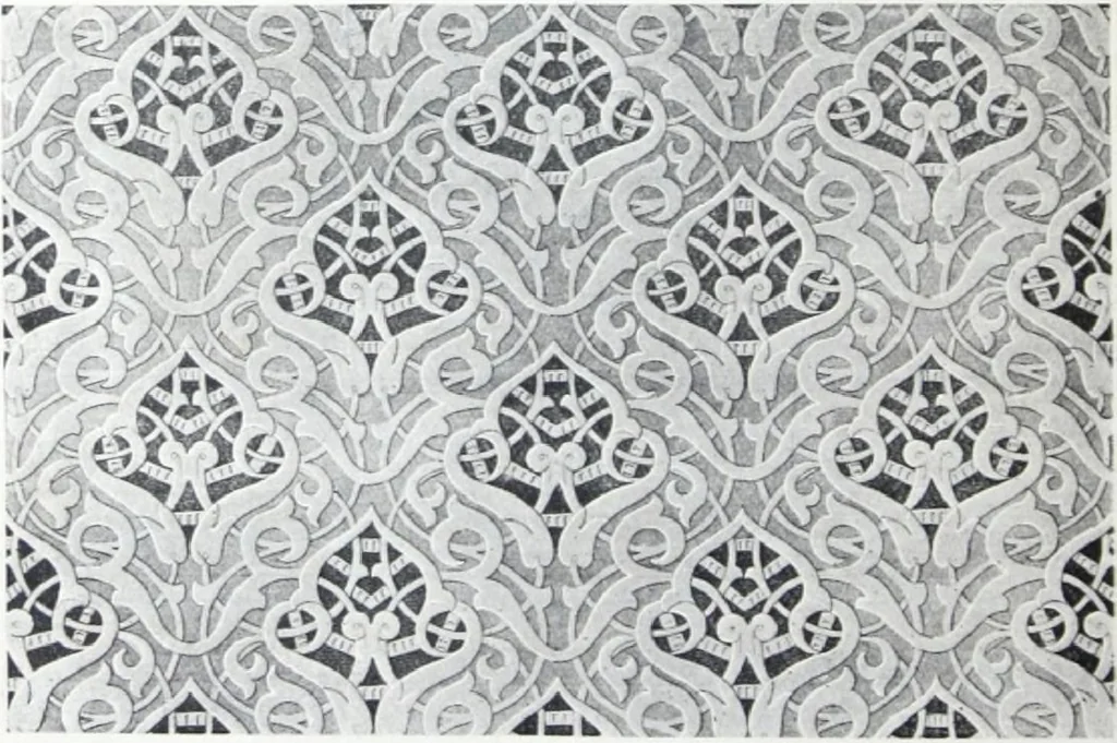An illustration from A few suggestions for ornamental decoration : a collection of designs & colour schemes for painters' and decorators' work / compiled by F. Scott Mitchell., 1908, leaf 17