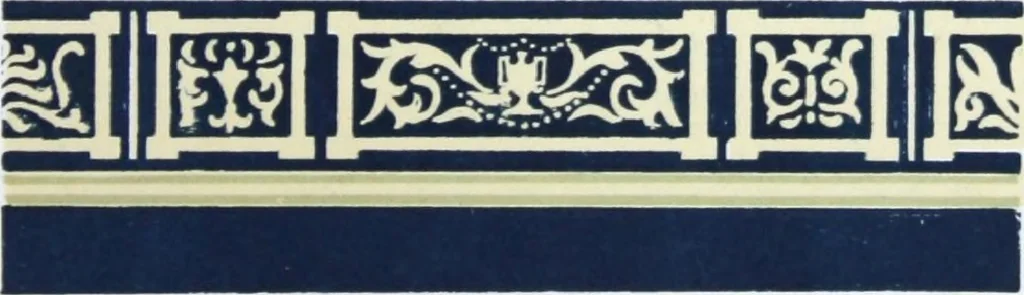 An illustration from A few suggestions for ornamental decoration : a collection of designs & colour schemes for painters' and decorators' work / compiled by F. Scott Mitchell., 1908, leaf 18