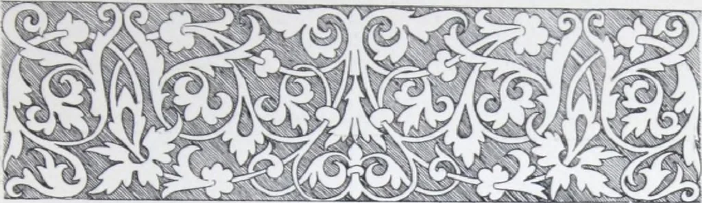 An illustration from A few suggestions for ornamental decoration : a collection of designs & colour schemes for painters' and decorators' work / compiled by F. Scott Mitchell., 1908, leaf 26