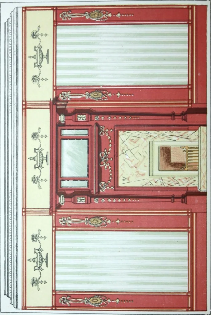An illustration from A few suggestions for ornamental decoration : a collection of designs & colour schemes for painters' and decorators' work / compiled by F. Scott Mitchell., 1908, leaf 31