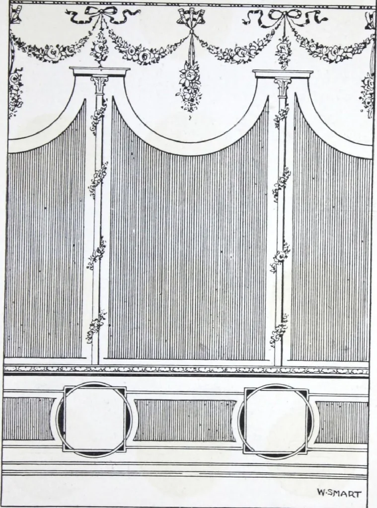 An illustration from A few suggestions for ornamental decoration : a collection of designs & colour schemes for painters' and decorators' work / compiled by F. Scott Mitchell., 1908, leaf 34