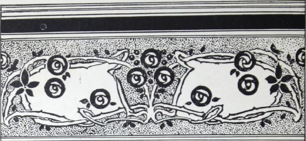 An illustration from A few suggestions for ornamental decoration : a collection of designs & colour schemes for painters' and decorators' work / compiled by F. Scott Mitchell., 1908, leaf 37