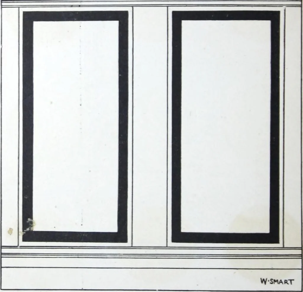 An illustration from A few suggestions for ornamental decoration : a collection of designs & colour schemes for painters' and decorators' work / compiled by F. Scott Mitchell., 1908, leaf 37