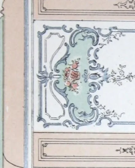 An illustration from A few suggestions for ornamental decoration : a collection of designs & colour schemes for painters' and decorators' work / compiled by F. Scott Mitchell., 1908, leaf 40