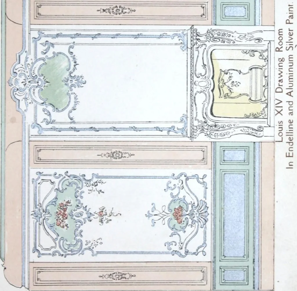 An illustration from A few suggestions for ornamental decoration : a collection of designs & colour schemes for painters' and decorators' work / compiled by F. Scott Mitchell., 1908, leaf 40