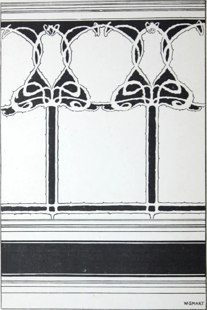 An illustration from A few suggestions for ornamental decoration : a collection of designs & colour schemes for painters' and decorators' work / compiled by F. Scott Mitchell., 1908, leaf 43