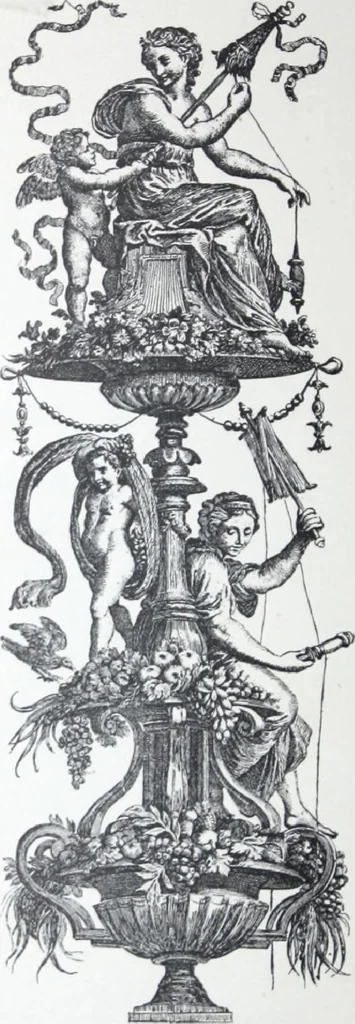 An illustration from A few suggestions for ornamental decoration : a collection of designs & colour schemes for painters' and decorators' work / compiled by F. Scott Mitchell., 1908, leaf 49