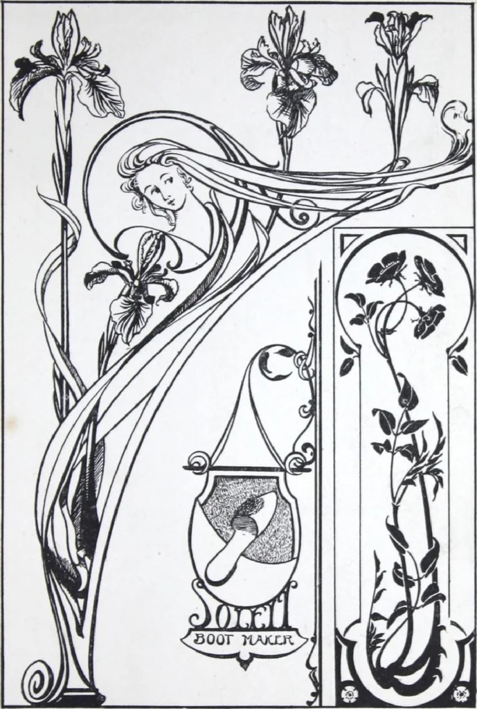 An illustration from A few suggestions for ornamental decoration : a collection of designs & colour schemes for painters' and decorators' work / compiled by F. Scott Mitchell., 1908, leaf 54