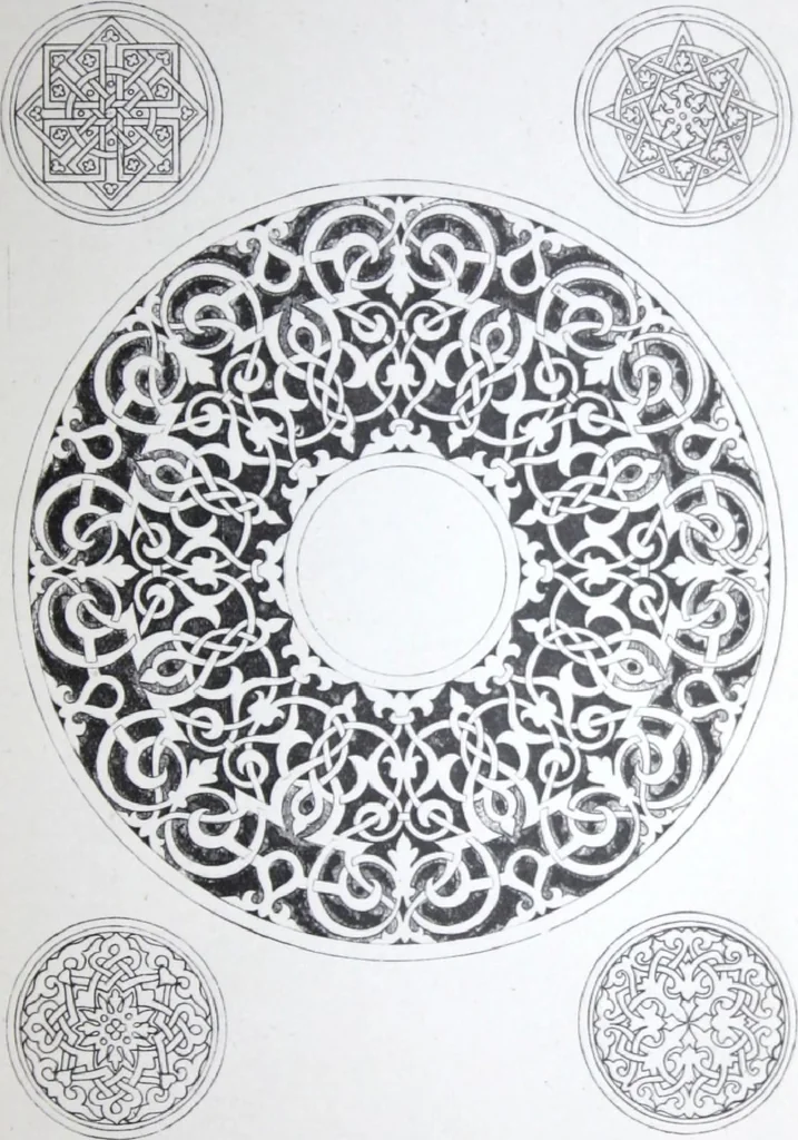 An illustration from A few suggestions for ornamental decoration : a collection of designs & colour schemes for painters' and decorators' work / compiled by F. Scott Mitchell., 1908, leaf 64