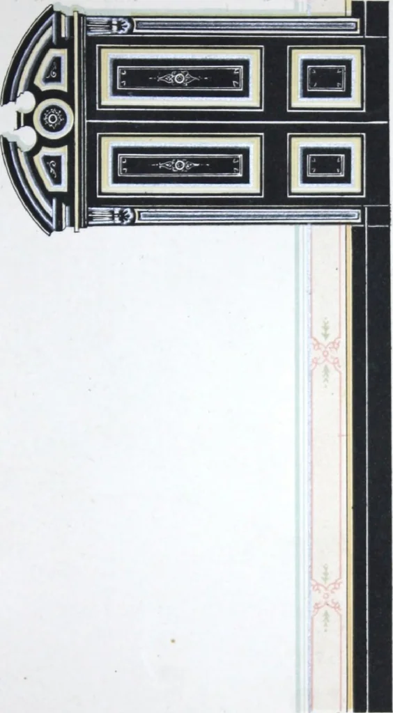 An illustration from A few suggestions for ornamental decoration : a collection of designs & colour schemes for painters' and decorators' work / compiled by F. Scott Mitchell., 1908, leaf 66