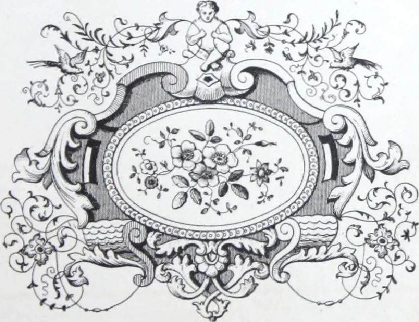 An illustration from A few suggestions for ornamental decoration : a collection of designs & colour schemes for painters' and decorators' work / compiled by F. Scott Mitchell., 1908, leaf 74