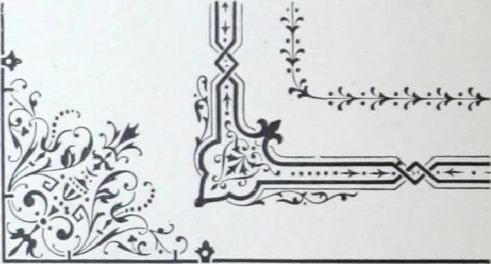 An illustration from A few suggestions for ornamental decoration : a collection of designs & colour schemes for painters' and decorators' work / compiled by F. Scott Mitchell., 1908, leaf 75