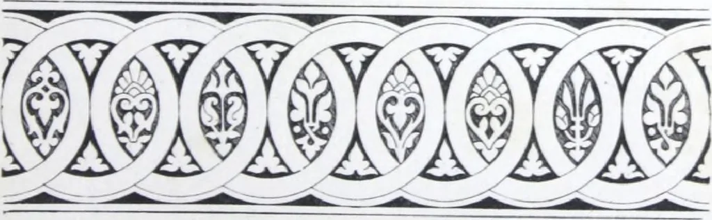 An illustration from A few suggestions for ornamental decoration : a collection of designs & colour schemes for painters' and decorators' work / compiled by F. Scott Mitchell., 1908, leaf 80