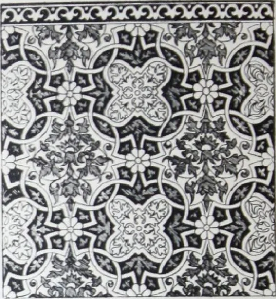 An illustration from A few suggestions for ornamental decoration : a collection of designs & colour schemes for painters' and decorators' work / compiled by F. Scott Mitchell., 1908, leaf 81