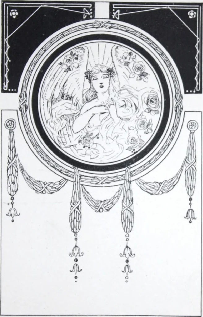An illustration from A few suggestions for ornamental decoration : a collection of designs & colour schemes for painters' and decorators' work / compiled by F. Scott Mitchell., 1908, leaf 82