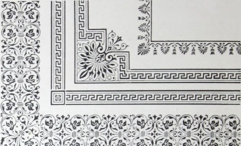An illustration from A few suggestions for ornamental decoration : a collection of designs & colour schemes for painters' and decorators' work / compiled by F. Scott Mitchell., 1908, leaf 83