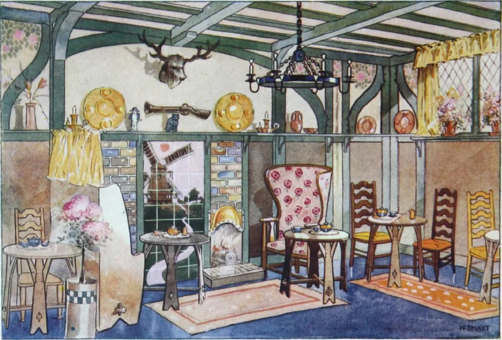 An illustration from A few suggestions for ornamental decoration : a collection of designs & colour schemes for painters' and decorators' work / compiled by F. Scott Mitchell., 1908, leaf 88