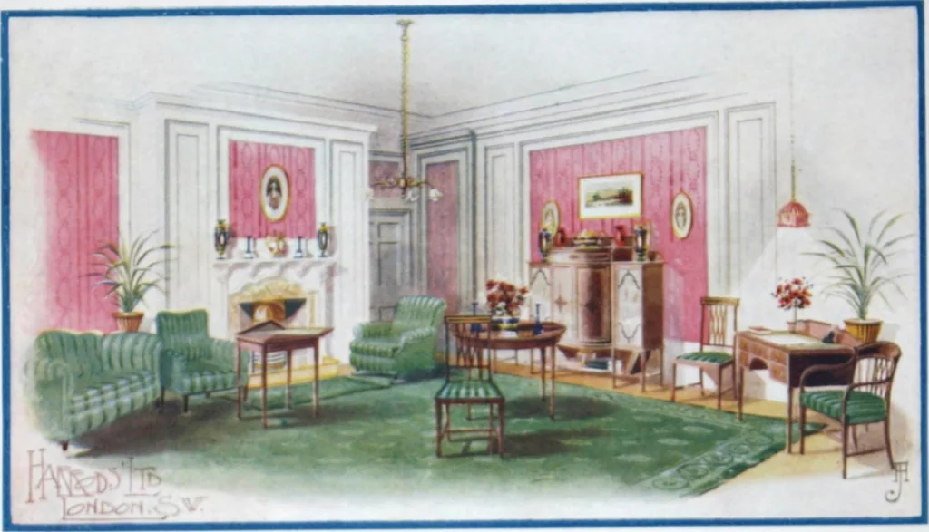 An illustration from A few suggestions for ornamental decoration : a collection of designs & colour schemes for painters' and decorators' work / compiled by F. Scott Mitchell., 1908, leaf 94