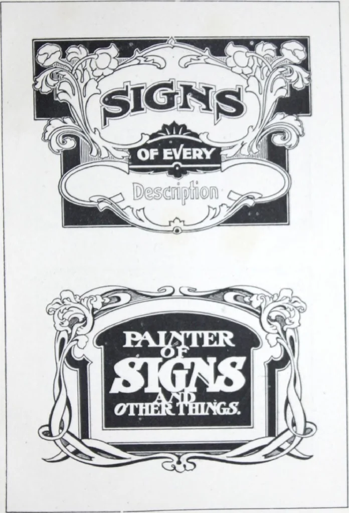 An illustration from A few suggestions for ornamental decoration : a collection of designs & colour schemes for painters' and decorators' work / compiled by F. Scott Mitchell., 1908, leaf 96