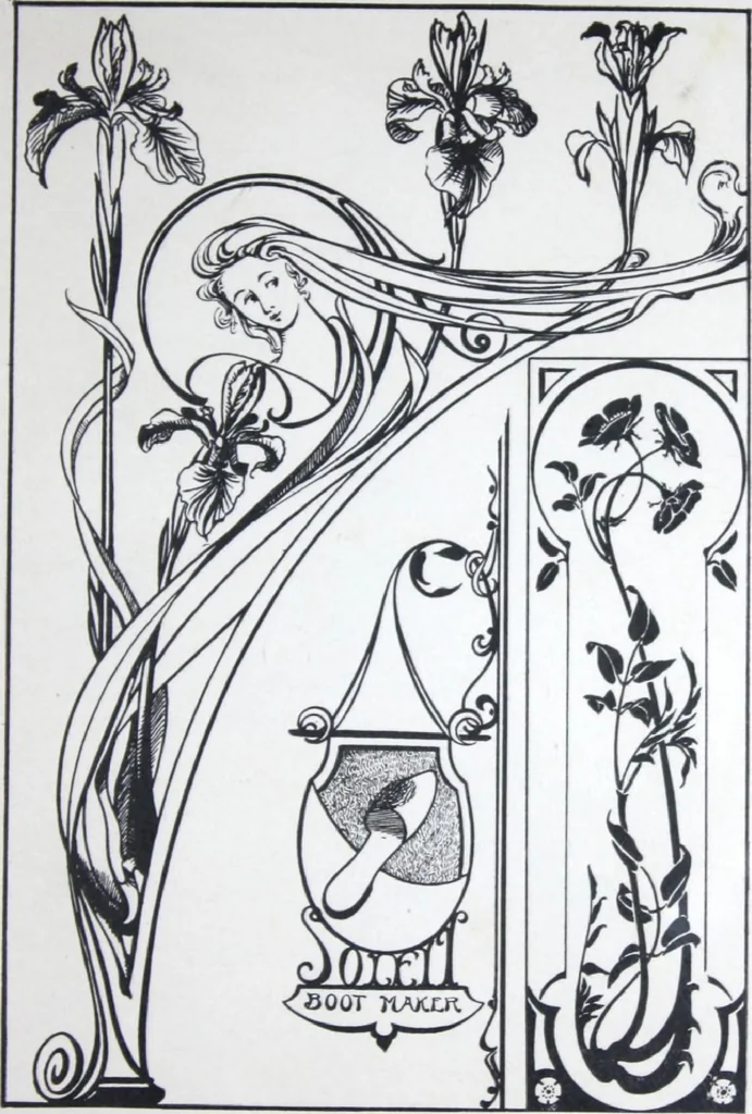 An illustration from A few suggestions for ornamental decoration in painters' and decorators' work / compiled by F. Scott Mitchell., 1909, leaf 102