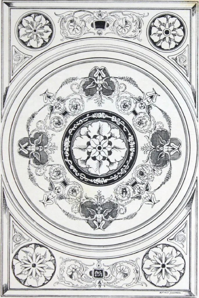 An illustration from A few suggestions for ornamental decoration in painters' and decorators' work / compiled by F. Scott Mitchell., 1909, leaf 112