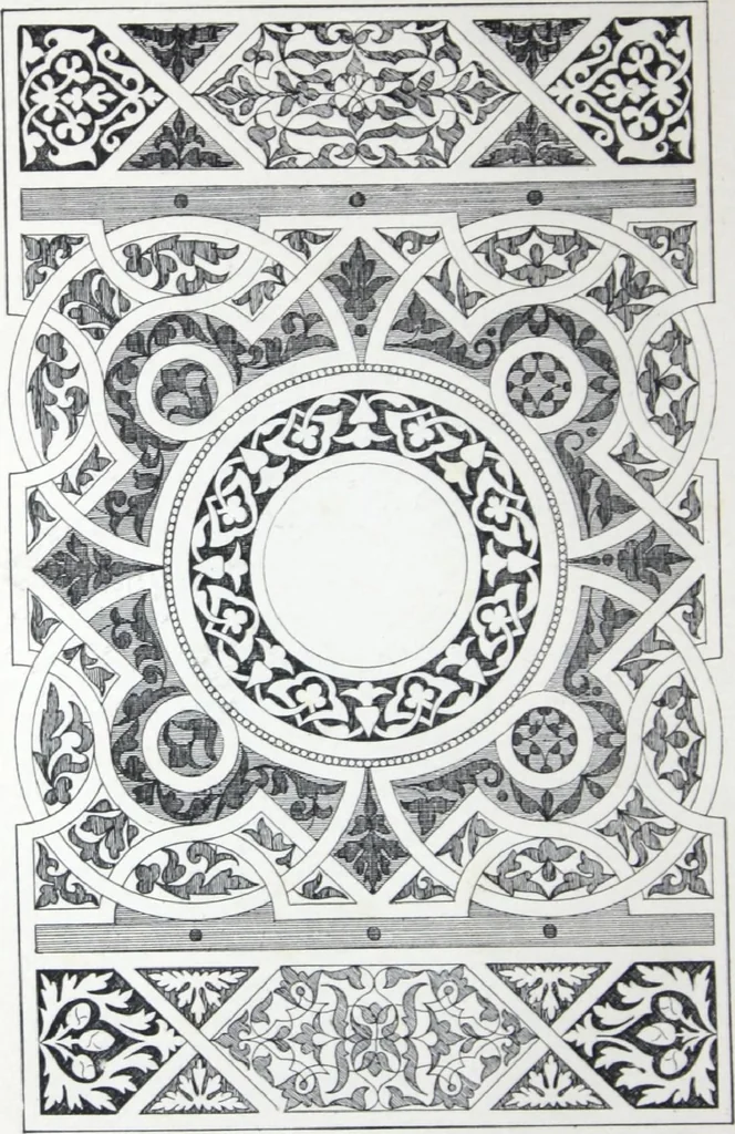 An illustration from A few suggestions for ornamental decoration in painters' and decorators' work / compiled by F. Scott Mitchell., 1909, leaf 127