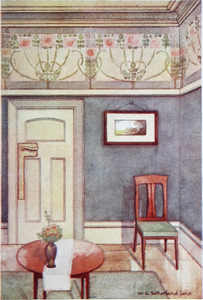 An illustration from A few suggestions for ornamental decoration in painters' and decorators' work / compiled by F. Scott Mitchell., 1909, leaf 128