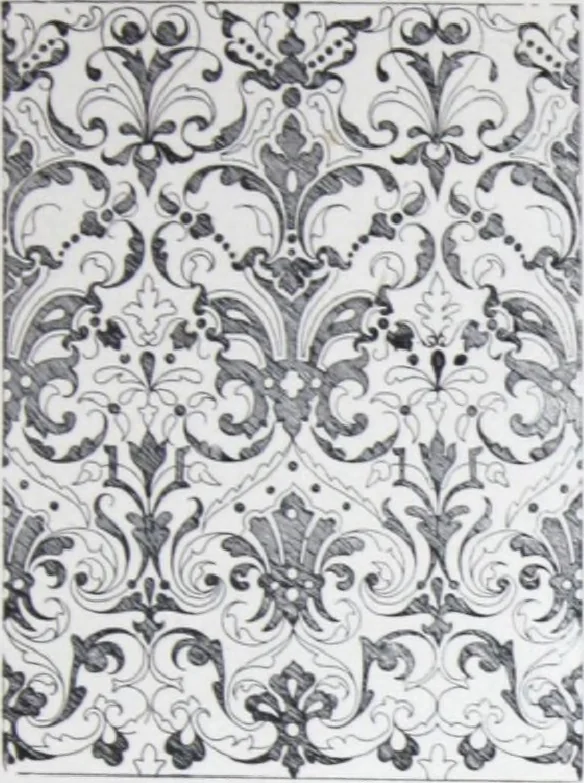 An illustration from A few suggestions for ornamental decoration in painters' and decorators' work / compiled by F. Scott Mitchell., 1909, leaf 130