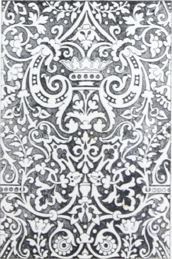 An illustration from A few suggestions for ornamental decoration in painters' and decorators' work / compiled by F. Scott Mitchell., 1909, leaf 130