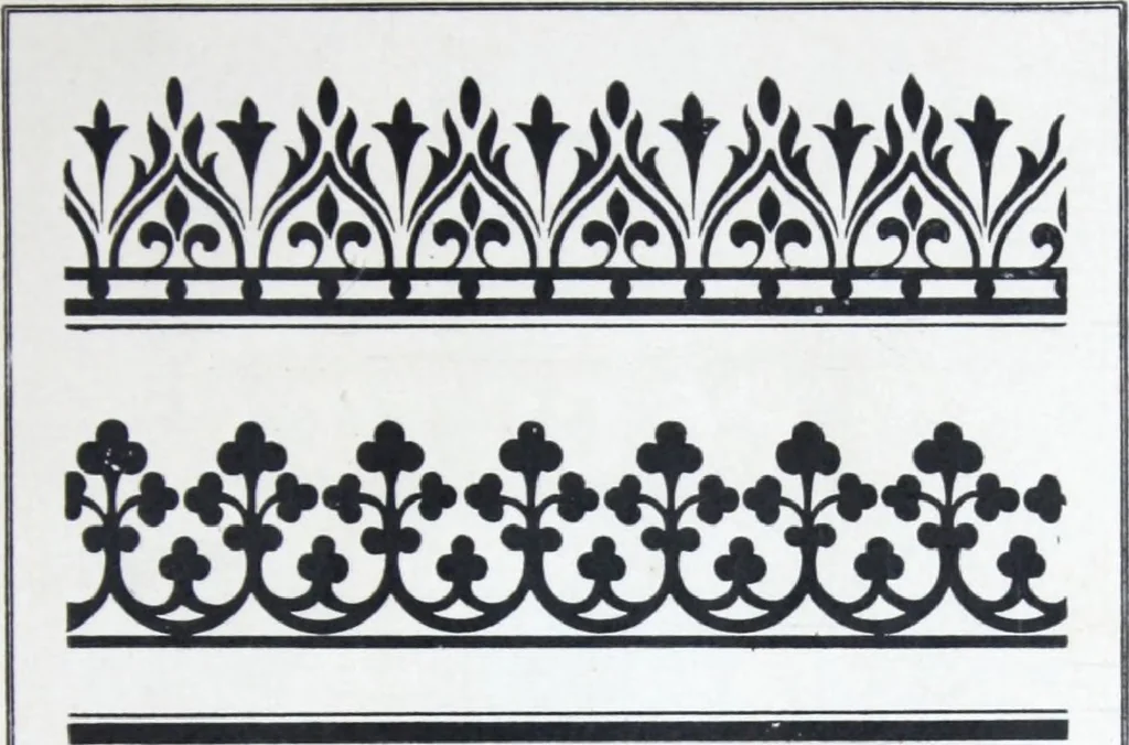 An illustration from A few suggestions for ornamental decoration in painters' and decorators' work / compiled by F. Scott Mitchell., 1909, leaf 148