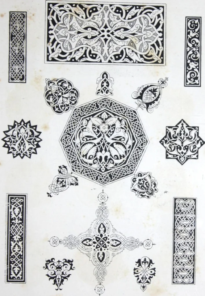 An illustration from A few suggestions for ornamental decoration in painters' and decorators' work / compiled by F. Scott Mitchell., 1909, leaf 162