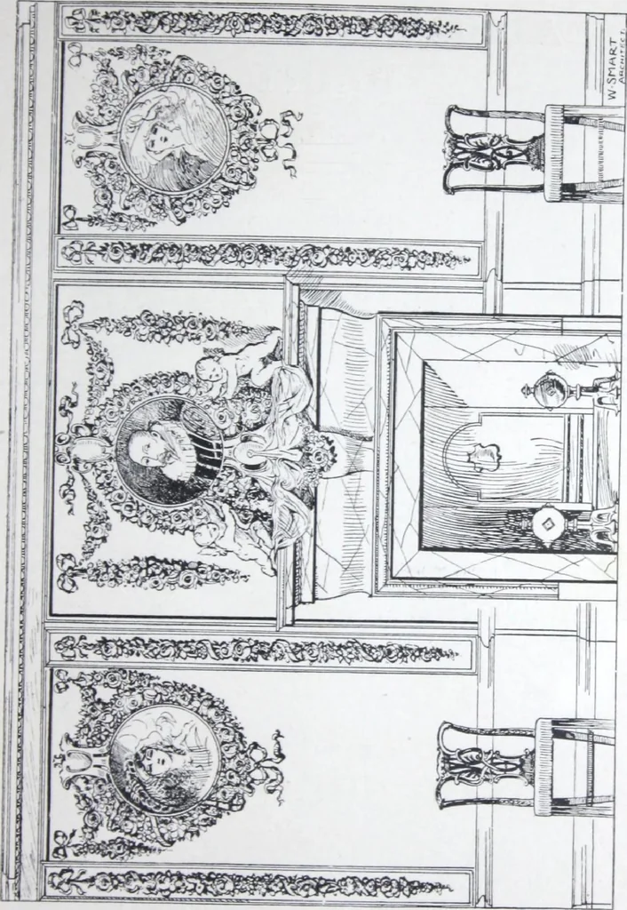 An illustration from A few suggestions for ornamental decoration in painters' and decorators' work / compiled by F. Scott Mitchell., 1909, leaf 24