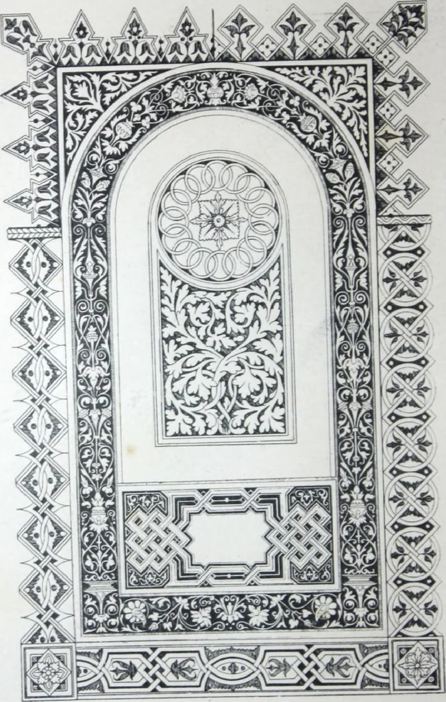 An illustration from A few suggestions for ornamental decoration in painters' and decorators' work / compiled by F. Scott Mitchell., 1909, leaf 39