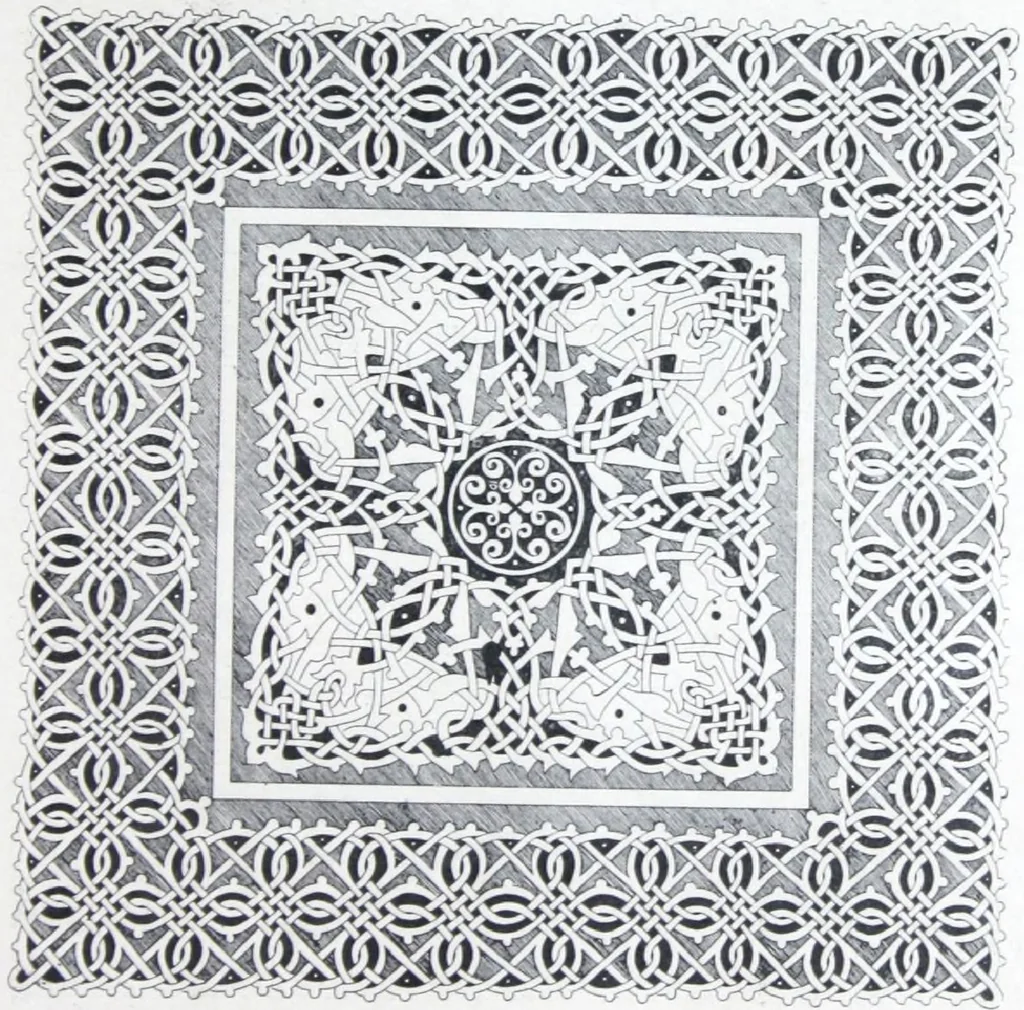 An illustration from A few suggestions for ornamental decoration in painters' and decorators' work / compiled by F. Scott Mitchell., 1909, leaf 42