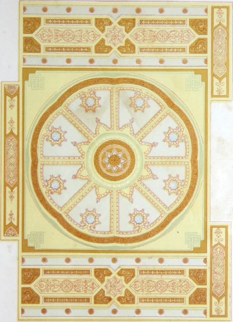 An illustration from A few suggestions for ornamental decoration in painters' and decorators' work / compiled by F. Scott Mitchell., 1909, leaf 46