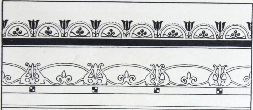 An illustration from A few suggestions for ornamental decoration in painters' and decorators' work / compiled by F. Scott Mitchell., 1909, leaf 48