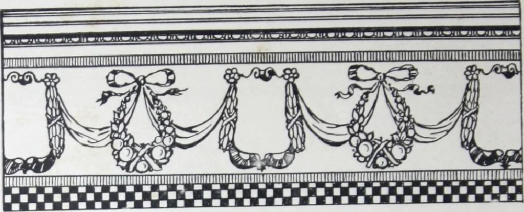 An illustration from A few suggestions for ornamental decoration in painters' and decorators' work / compiled by F. Scott Mitchell., 1909, leaf 49