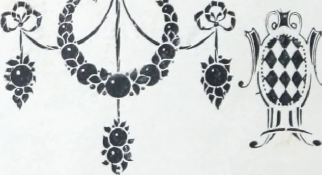 An illustration from A few suggestions for ornamental decoration in painters' and decorators' work / compiled by F. Scott Mitchell., 1909, leaf 49