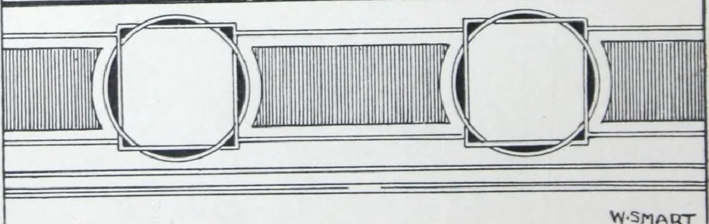 An illustration from A few suggestions for ornamental decoration in painters' and decorators' work / compiled by F. Scott Mitchell., 1909, leaf 57