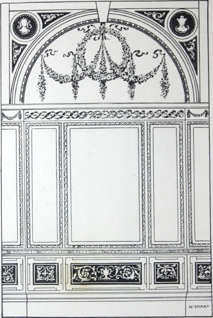 An illustration from A few suggestions for ornamental decoration in painters' and decorators' work / compiled by F. Scott Mitchell., 1909, leaf 61