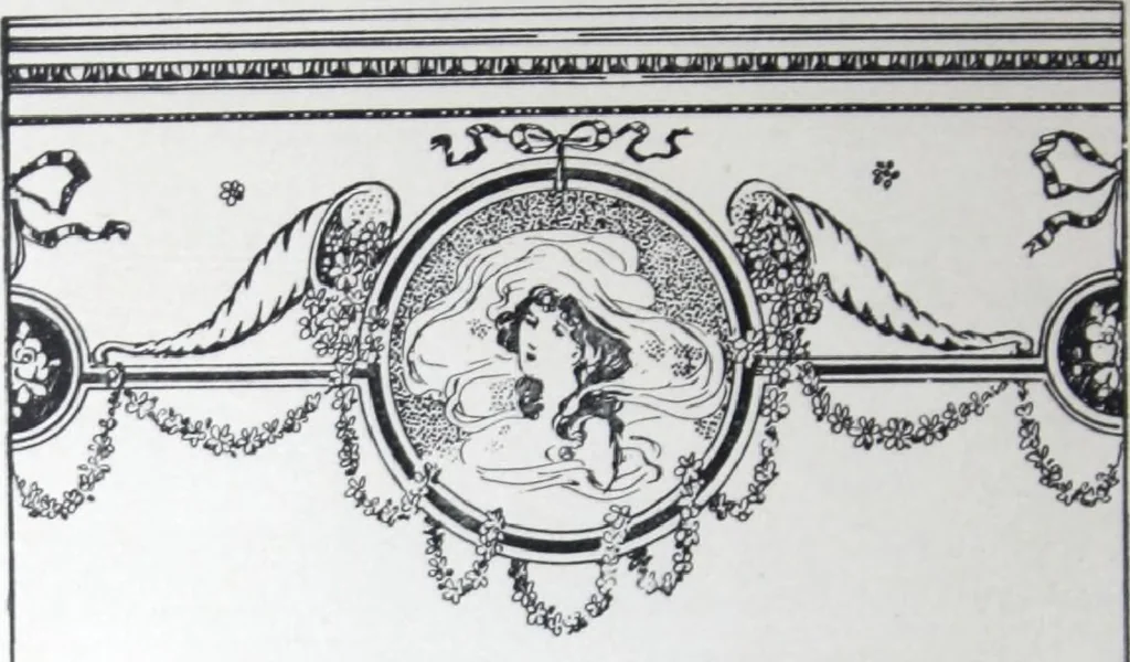 An illustration from A few suggestions for ornamental decoration in painters' and decorators' work / compiled by F. Scott Mitchell., 1909, leaf 63