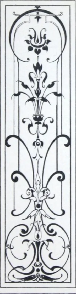 An illustration from A few suggestions for ornamental decoration in painters' and decorators' work / compiled by F. Scott Mitchell., 1909, leaf 74