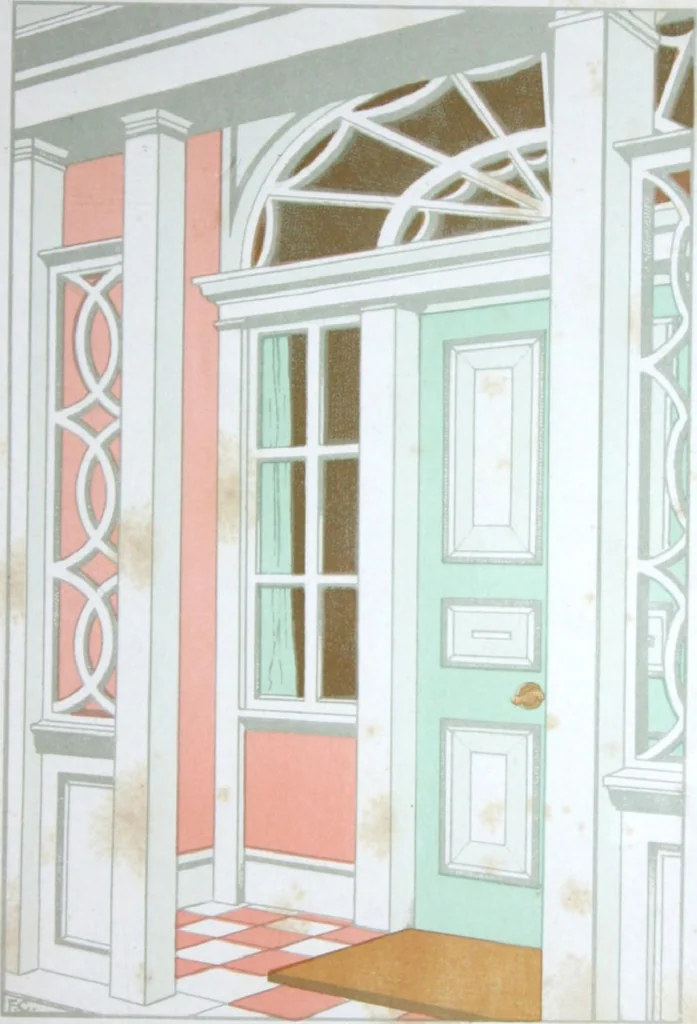 An illustration from A few suggestions for ornamental decoration in painters' and decorators' work / compiled by F. Scott Mitchell., 1909, leaf 8