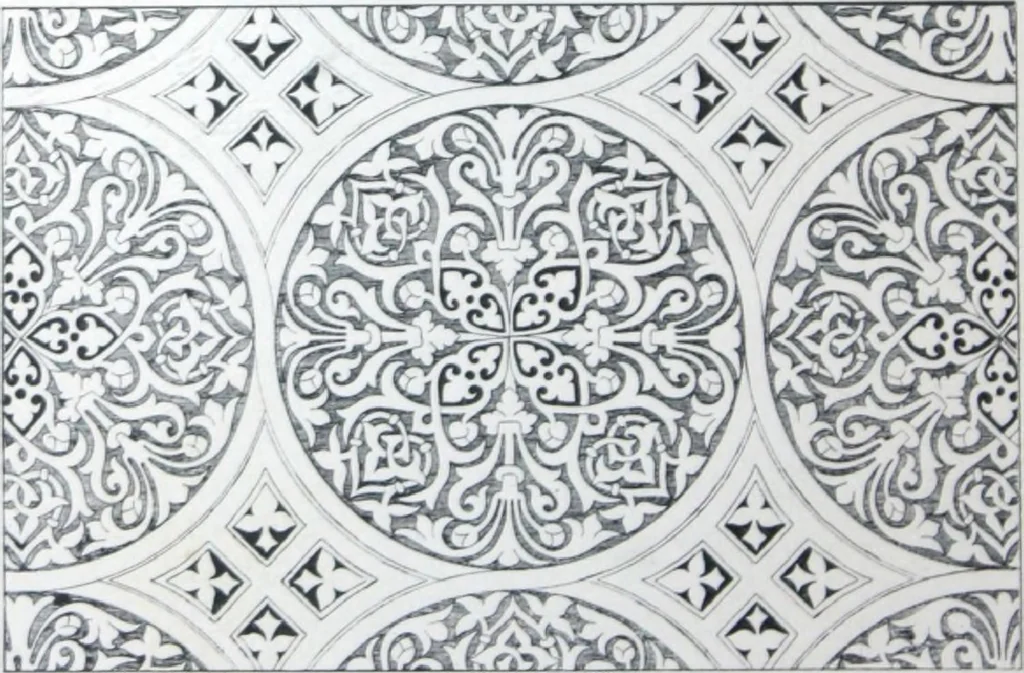 An illustration from A few suggestions for ornamental decoration in painters' and decorators' work / compiled by F. Scott Mitchell., 1909, leaf 89