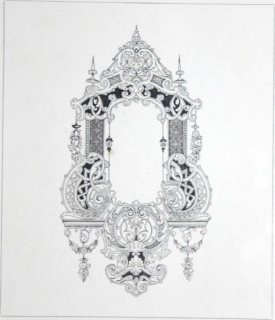 An illustration from A few suggestions for ornamental decoration in painters' and decorators' work / compiled by F. Scott Mitchell., 1909, leaf 94