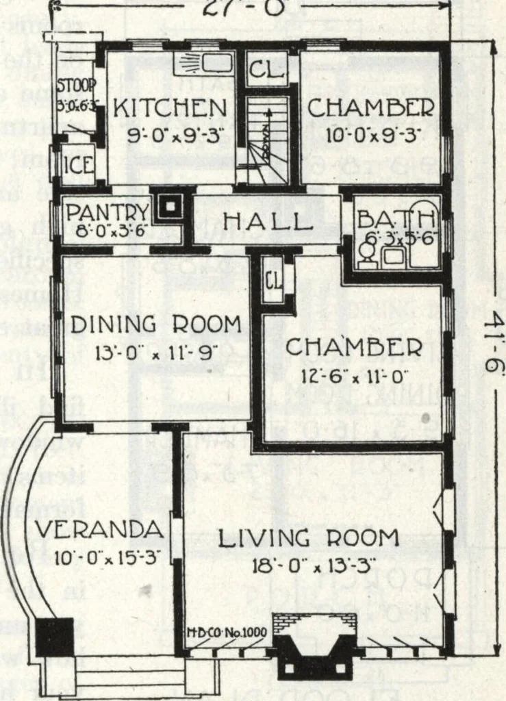 An illustration from A plan book of Harris homes., 1918, leaf 18