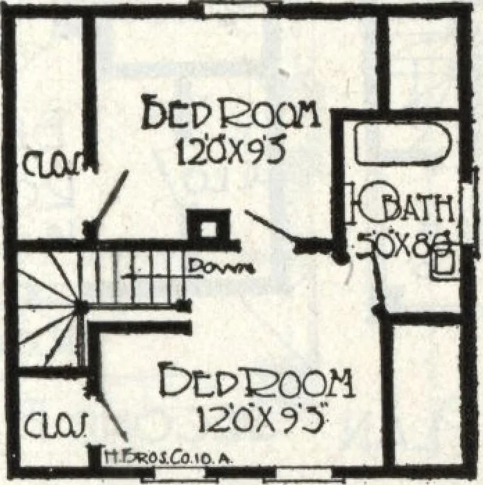 An illustration from A plan book of Harris homes., 1918, leaf 38