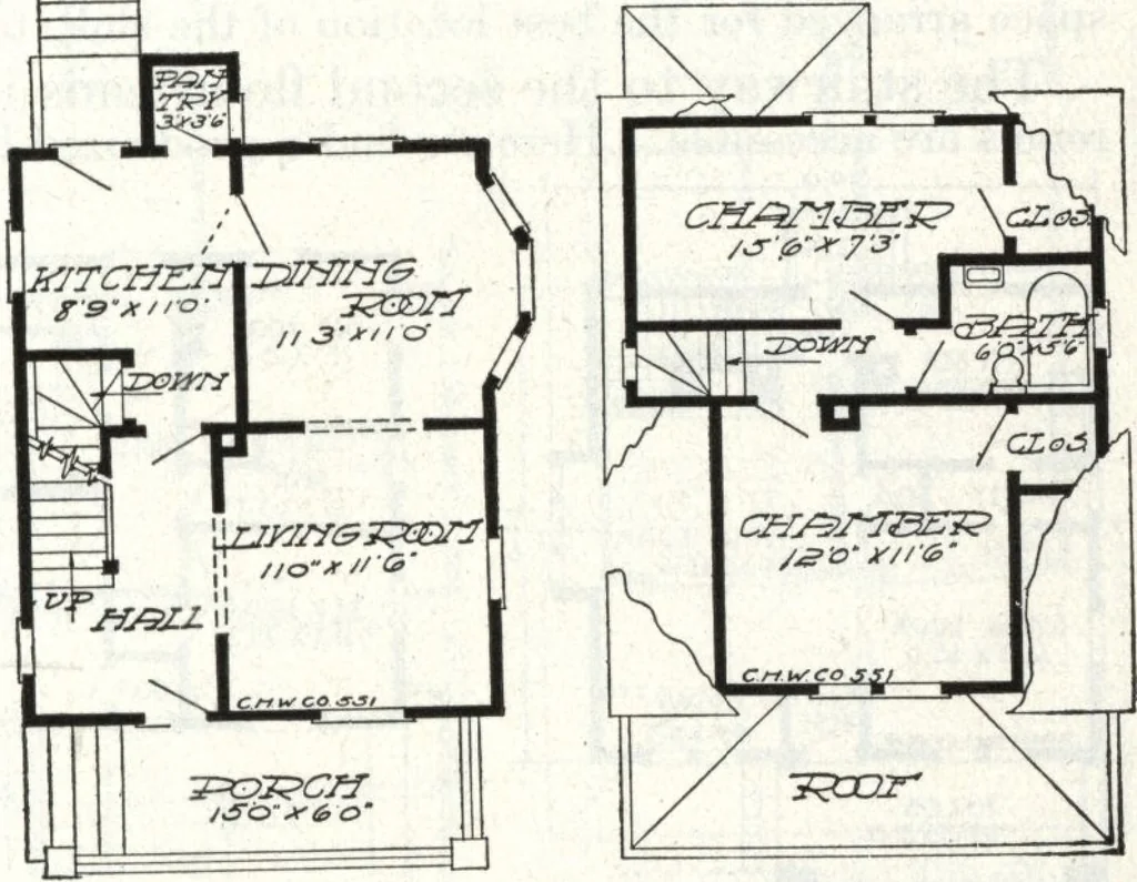 An illustration from A plan book of Harris homes., 1918, leaf 58