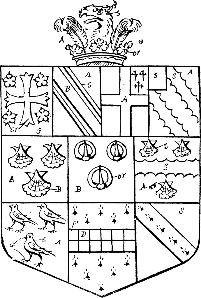 An illustration from A visitation of the county of Kent, 1906, leaf 117