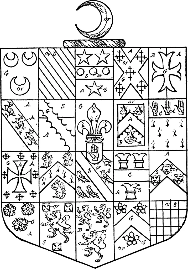 An illustration from A visitation of the county of Kent, 1906, leaf 129